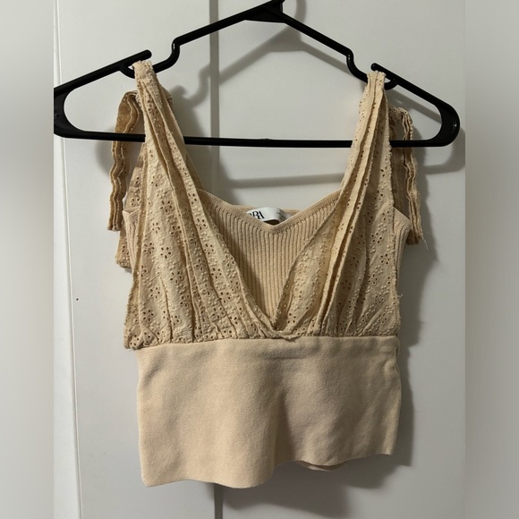 Zara summer top beige color size small - Picture 2 of 2